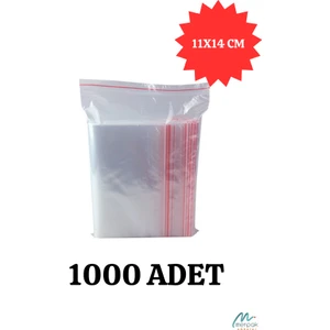 Merpak Ambalaj Kilitli Torba Şeffaf Kilitli Poşet Naylon Torba 11x14 cm 1000'LI