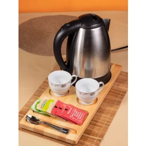 Ahşap Otel Ikram Tepsisi, Otel Tipi Sunum Tepsisi, Kettle Sunum, Ketıl Sunum 1 Adet