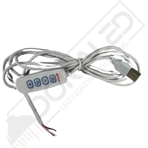 Dora Led  Çift Renk 100 cm Dimmer'li USB Erkek Kablo 2 Amper On/off Switch'li Ucu Açık Dim Edilebilir USB Kablo
