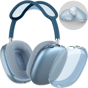 AirPods Max Kulaklıklarla Uyumlu Airmax ile Uyumlu Kılıf Kapağı, Şeffaf Yumuşak Tpu Kılıf Kapağı Silikon Üst Kapak, (Şeffaf