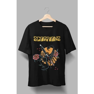 Fuddy Moda Unisex Oversize Scorpions Baskılı Tişört, Rock Metal Temalı T-Shirt
