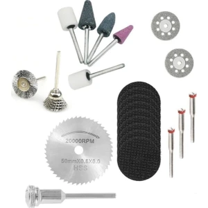 Dremel Benzeri Vız Vız Makinaları Için Kesici Mini Disk Seti Tel Fırça Kum Zımpara 20 Parça