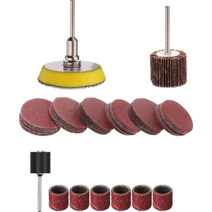 Mini Gravür Makineleri Için Mop Cırt Taban Flap Disk Silindir Zımpara Seti 70 Parça Takım