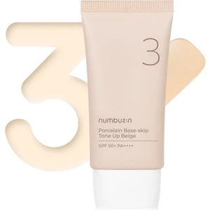 No.3 Porcelain Base-Skip Tone Up Beige - Fondöten Görevi Gören Fiziksel Filtreli Güneş Kremi 50 ml