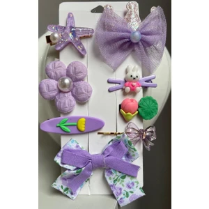 Asel Fashion Kız Çocuk-Bebek 8’li Çıtçıt Pens Toka Seti