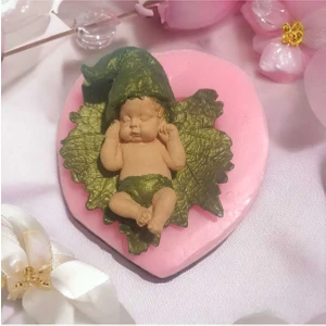 By Hobi Yap Yaprakta Uyutan Bebek Silikon Kalıp