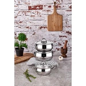 Vitali Indüksiyon Tabanlı 3'lü 6 Parça Çelik Güveç Set