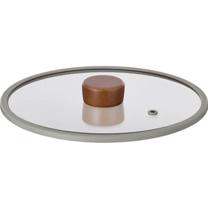 Fika 22CM Düz Silikon Çerçeveli Cam Kapak Gri