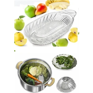 2li Set Buharda Pişirme ve Cam Bebek Rende Haşlama Rendeleme Set