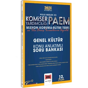 Yargı Yayınevi 2024 Polis Meslek İçi Komiser Yardımcılığı PAEM Misyon Koruma - Rütbe Terfi Genel Kültür  Konu Anlatımlı Soru Bankası