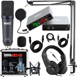Stüdyo Ekipmanları Exclusive Paket-1 CX2 Mikrofon GLX-700GR Ses Kartı Stüdyo Kayıt Seti