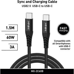 Mınıx Usb-C To Usb-C 1.5 Metre Şarj Kablosu