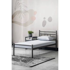 K70 Siyah Metal Karyola Tek Kişilik (120X200 Cm) Yataksız
