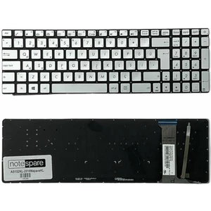 Asus ile Uyumlu R555JW, R555JX, R555Z, R555ZU, R561V, R561VX Notebook Klavye Işıklı Gümüş Gri Tr