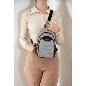 Silver & Polo Siyah Beyaz - Siyah SP959 Kadın Bel Çantası