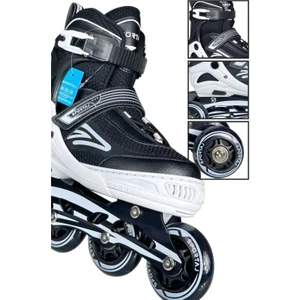 Siyah Inline Paten Beyaz LED Işıklı Silikon Teker Taj-J1 Pro 3 In 1 Teker Ayarlı