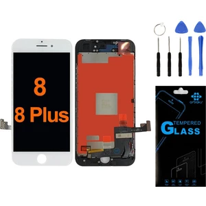 Telefon Kulübesi Iphone 8 Plus Uyumlu LCD Ekran Dokunmatik Beyaz