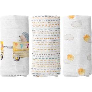 Casadora Baby Loco Voyage %100 Pamuk 3'lü Müslin Örtü Seti - 70X70 cm