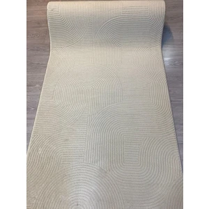 ERDEMİR HALI Iskandinav Modern Desenli Krem Jel Taban Yolluk (Yıkanabilir)
