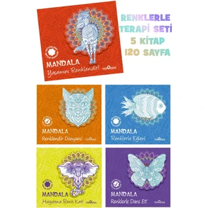 Mandala Büyükler İçin Boyama Seti 5 Kitap Takım