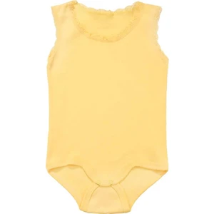 Rikralı Dantelli Çıtçıtlı Body Sarı
