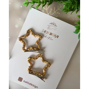 Saklı Design Gold 2'li Yıldız Toka