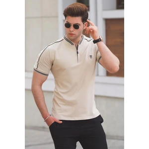 Bej Polo Yaka Erkek Tişört 9281
