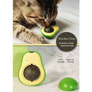 Kitchen Time Sevi mli Yapışkanlı Kedi Çimi Avokado Catnip | Avokado Kedi Çimi Topu Avokado Kedi Nanesi Oyuncağı