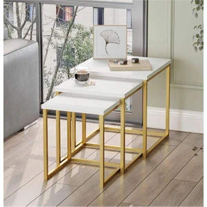 Ats Dekor Endüstriyel Tasarım 3 Lü Zigon Sehpa