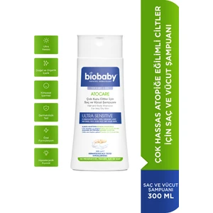 Biobaby Kuru Ve Atopik Ciltler İçin Saç Ve Vücut Şampuanı 300 ml - Organik Zeytin Yağı Alman Papatyası
