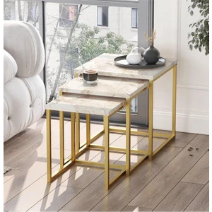 Ats Dekor Endüstriyel Tasarım 3 Lü Zigon Sehpa