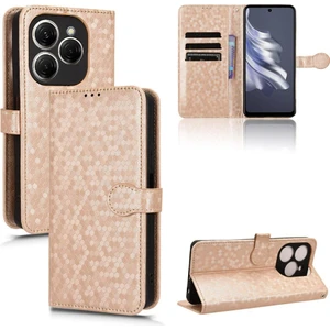 YH Mall Tecno Spark 20 Pro Deri Cüzdan Kapağı Için Kılıf Geometrik Desen Toka (Yurt Dışından)