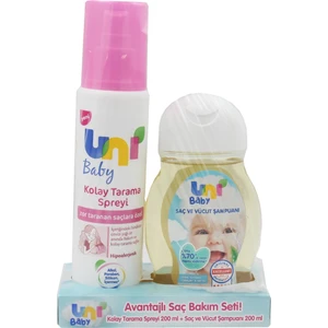 Uni Baby Kolay Tarama Spreyi 200 ml + Saç ve Vücut Şampuanı 200 ml