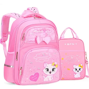 Fangqinghao 2 Parça Büyük Kapasiteli Sırt Çantası Seti - Pembe (Yurt Dışından)