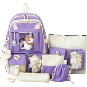 Topone Lise Ortaokul Öğrenci Sırt Çantası Beş Parçalı Set (Yurt Dışından)