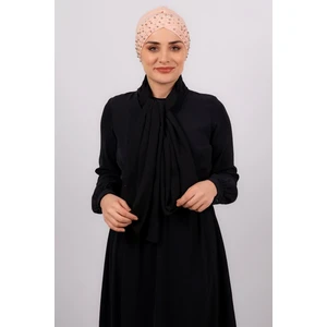 Hürrem Bone Somon Pratik Hazır Geçmeli Tesettür Bone Sandy Kumaş Taşlı 1456_39