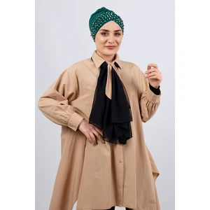 Hürrem Bone Zümrüt Pratik Hazır Geçmeli Tesettür Bone Sandy Kumaş Taşlı 1456_37