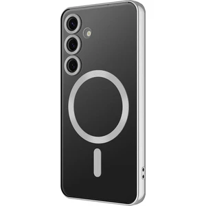 Samsung Galaxy S24 Kılıf Kamera Lens Korumalı Renkli Magsafe Şeffaf Silikon Gümüş