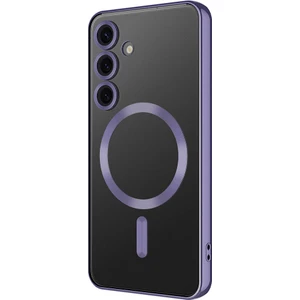 Samsung Galaxy S24 Plus Kılıf Kamera Lens Korumalı Renkli Magsafe Şeffaf Silikon Derin Mor