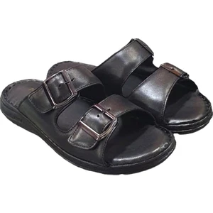 Pierre Cardin Çift Bantlı Tokalı  Deri Erkek Terlik