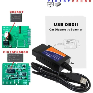 ELM327 Obd2 PIC18F25K80 CH340T USB V1.5 Araç Arıza Tespit Cihazı - Renault DDT4ALL Uyumlu