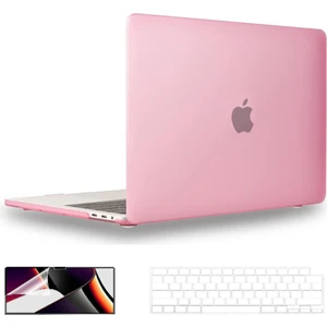 Apple MacBook Pro 14.2 M1 Çipli 2023 Darbelere Dayanıklı Buzlu Matte Ön Arka Kapak Kılıf ve Koruyucu Set A2442