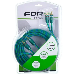 For-X 2 Rca / 2 Rca Fiber Örgülü 5 mt Amfi Sinyal Kablosu X-1122G