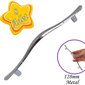 Ördek Kulp Krom 128 mm Kulp Mobilya Mutfak Dolabı Çekmece Dolap Kapak Kulpu Kulbu Metal Kulp (8 Adet)