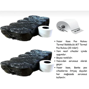 Miray Rulo 56X16 mm Yazar Kasa Pos Rulosu Termal Rulo 20 Adet