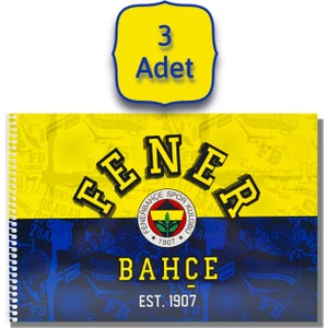 Fenerbahçe 17X24 15 Yaprak Karton Kapak Spiralli Resim Defteri 3 Adet