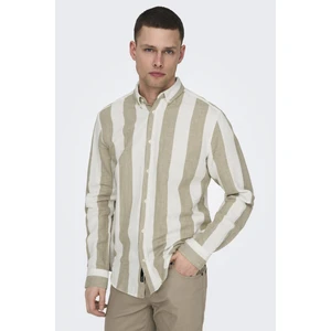 Only & Sons Onsarlo Pamuk ve Keten Karışımlı Slim Fit Gömlek Erkek Gömlek 22028040