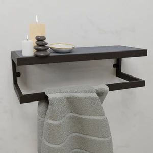 Lyla Concept Funda Banyo Ahşap Raflı Metal Havlu, Şal Askılık