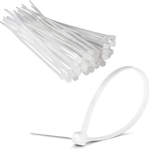 Kablo Bağı Beyaz 20CM 3.6mm Plastik Cırt Kelepçe Naylon (100 Adet) Jameson JKB-3620B