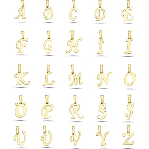 14 Ayar Sarı Altın Harf Kolye Ucu